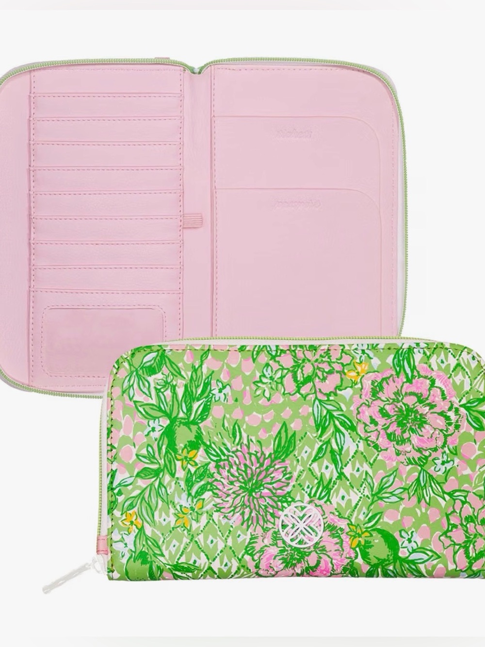 Lilly Pulitzer Leatherette Travel Wallet for Women, Passport Holder with ID Wind